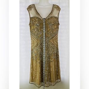 Pizarro Nights Champagne Sequined Dress